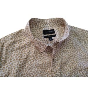 Banana Republic Short Sleeve Shirt Slim Fit Button Up Organic Cotton Mens Large‎